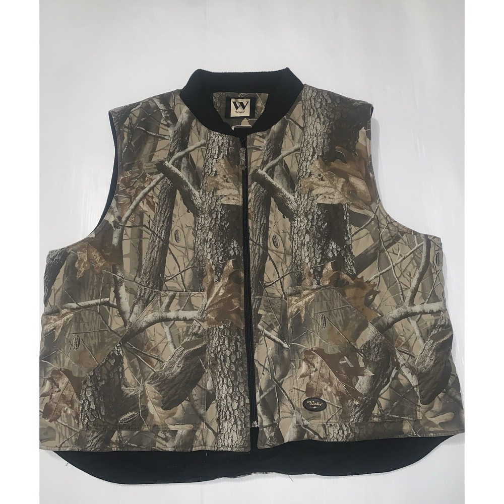Walls Vest Realtree Mens Sz 4XL Camo Hunting Fleece Lined Insulated Vintage
